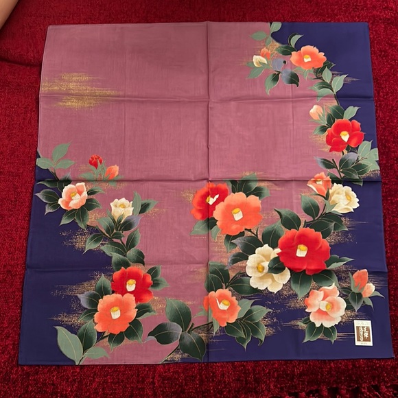 Japanese Accessories - Japanese floral Sakura Hanky neckerchief bag or hair accessory NEW